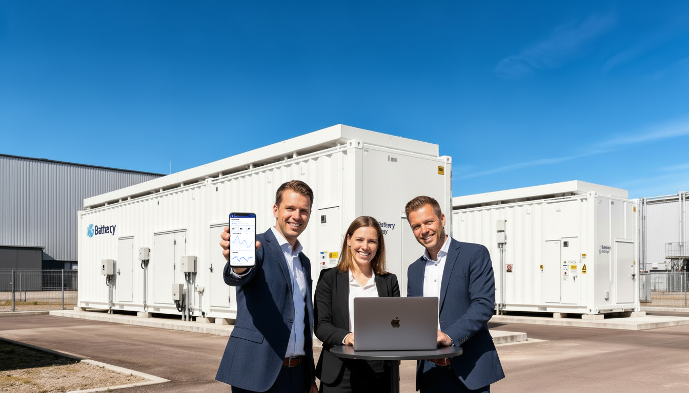 Battery energy storage containers deployed at an industrial site